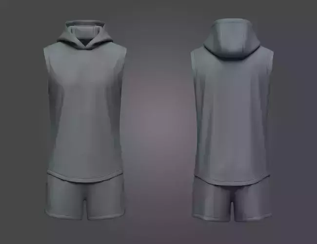 mens Hoodie Outfit 3D model
