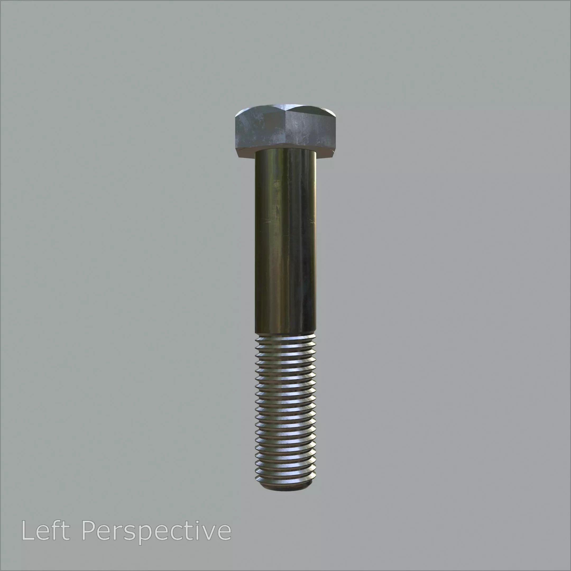 Steel Stained Hex M12 Precision Bolt with 4K PBR Textures 3D model_2