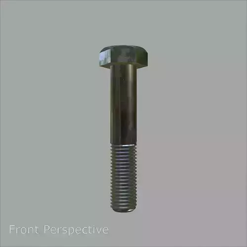 Steel Stained Hex M12 Precision Bolt with 4K PBR Textures 3D model