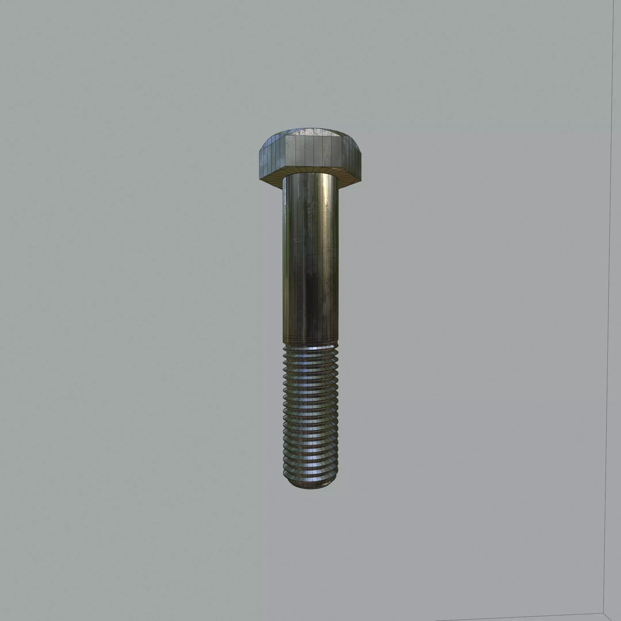 Steel Stained Hex M12 Precision Bolt with 4K PBR Textures 3D model_6
