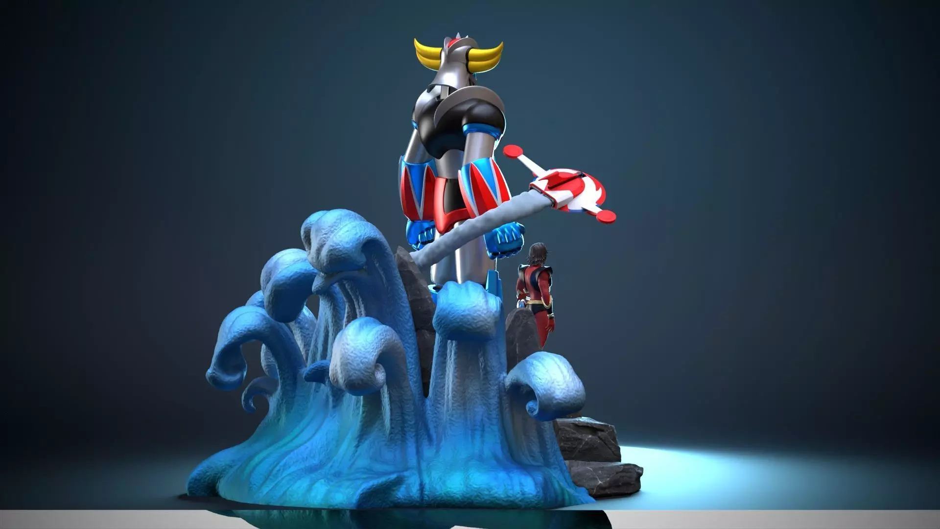 Goldrake diorama 3D print model_9