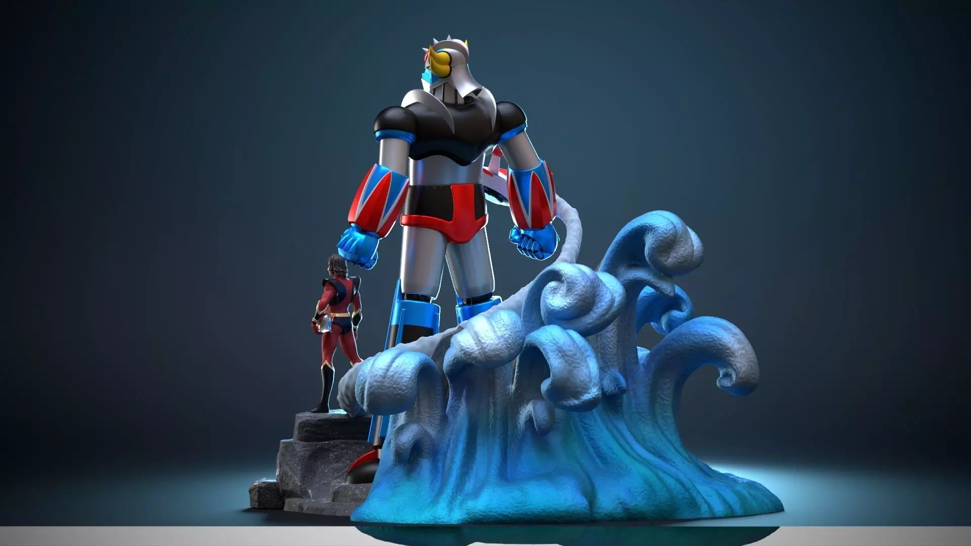 Goldrake diorama 3D print model_12