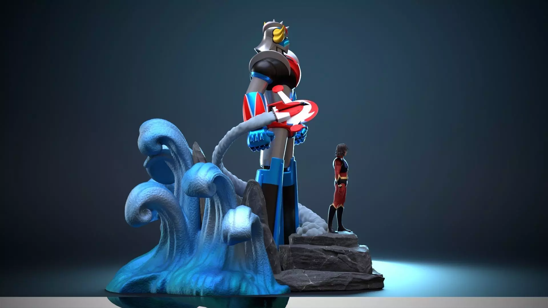 Goldrake diorama 3D print model_8