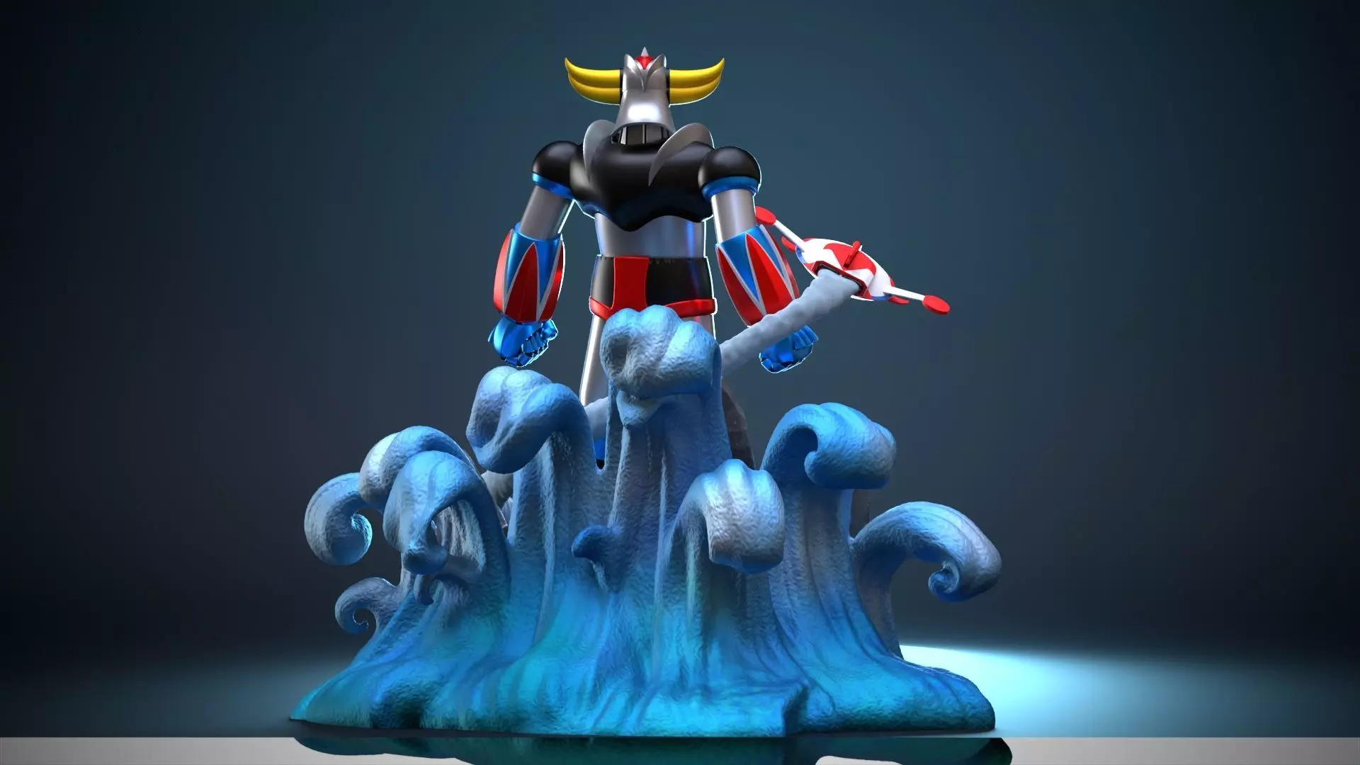 Goldrake diorama 3D print model_10