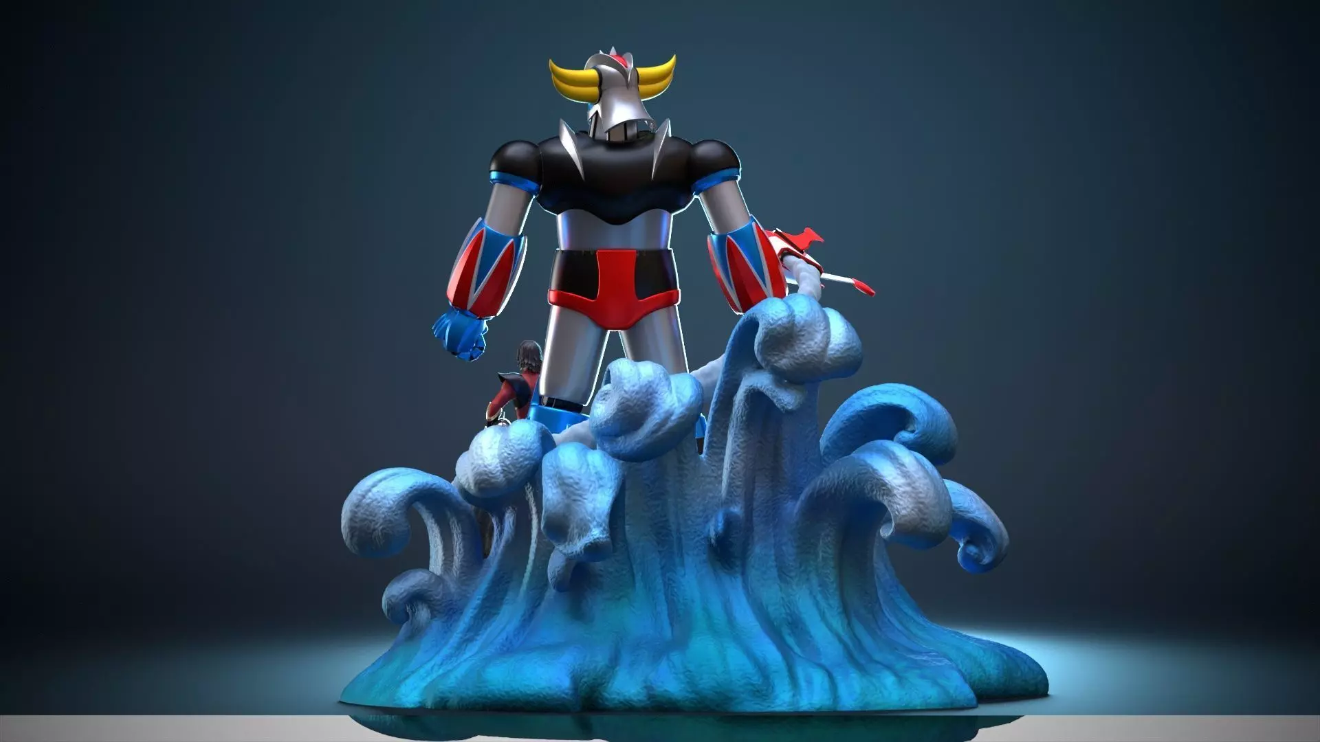 Goldrake diorama 3D print model_11