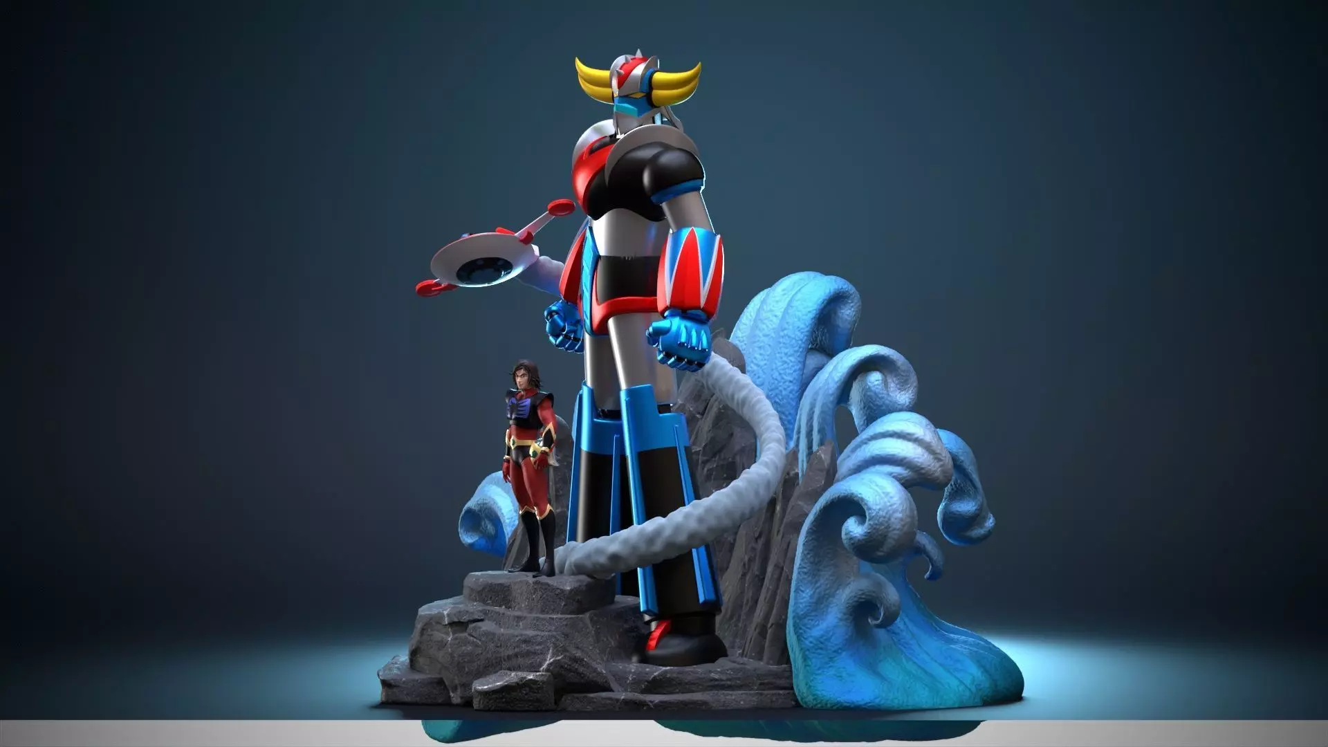 Goldrake diorama 3D print model_14