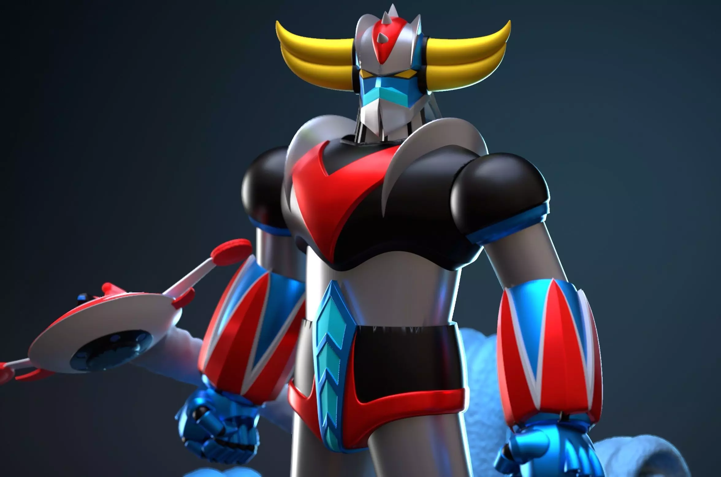 Goldrake diorama 3D print model_3