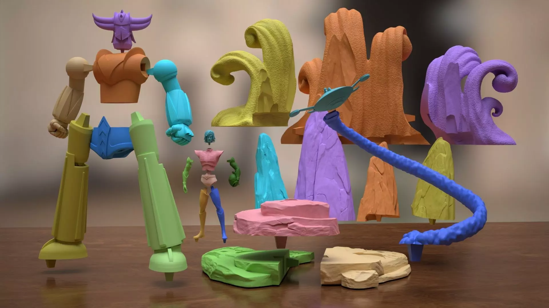 Goldrake diorama 3D print model_16