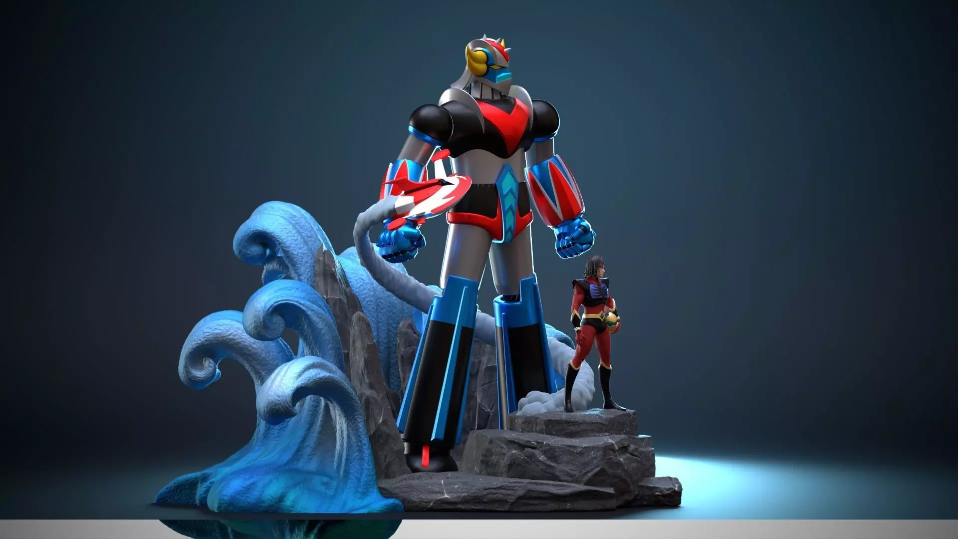 Goldrake diorama 3D print model_7