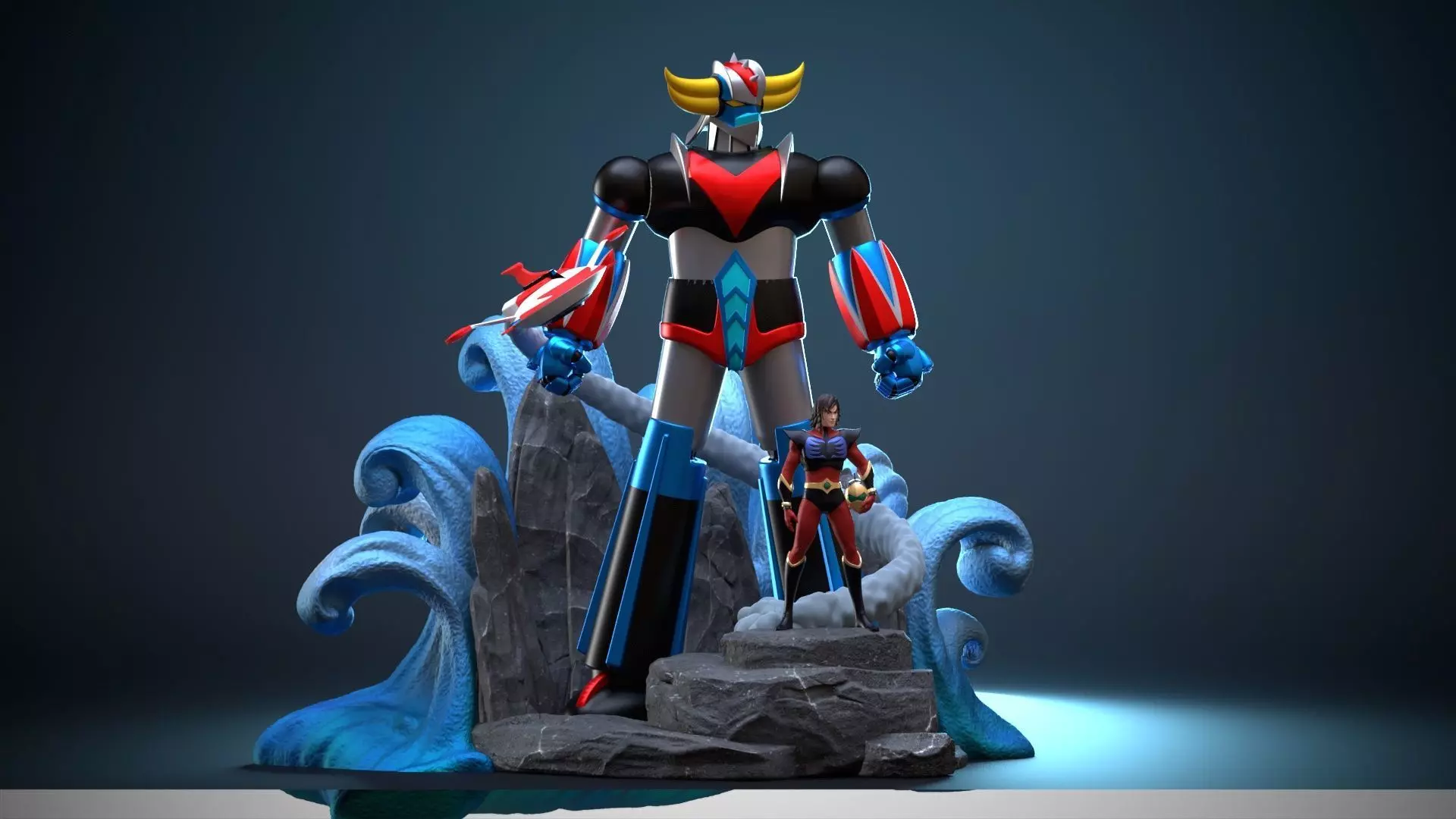 Goldrake diorama 3D print model_6