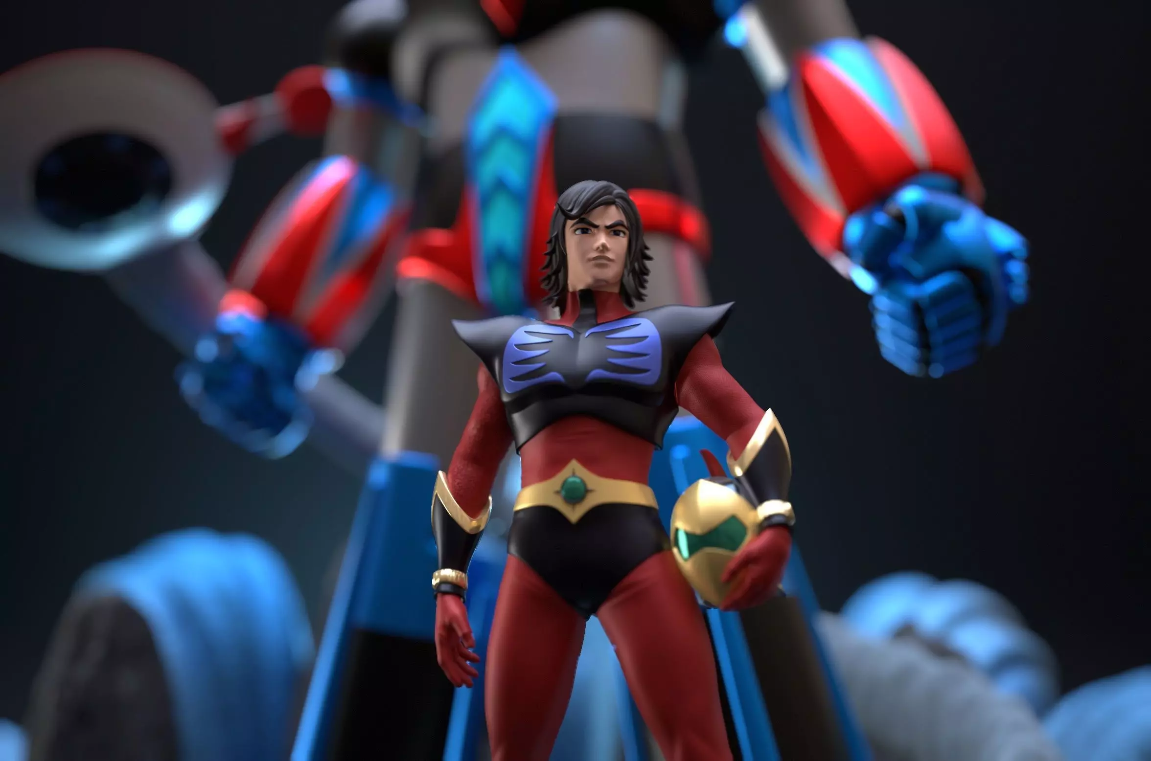 Goldrake diorama 3D print model_4