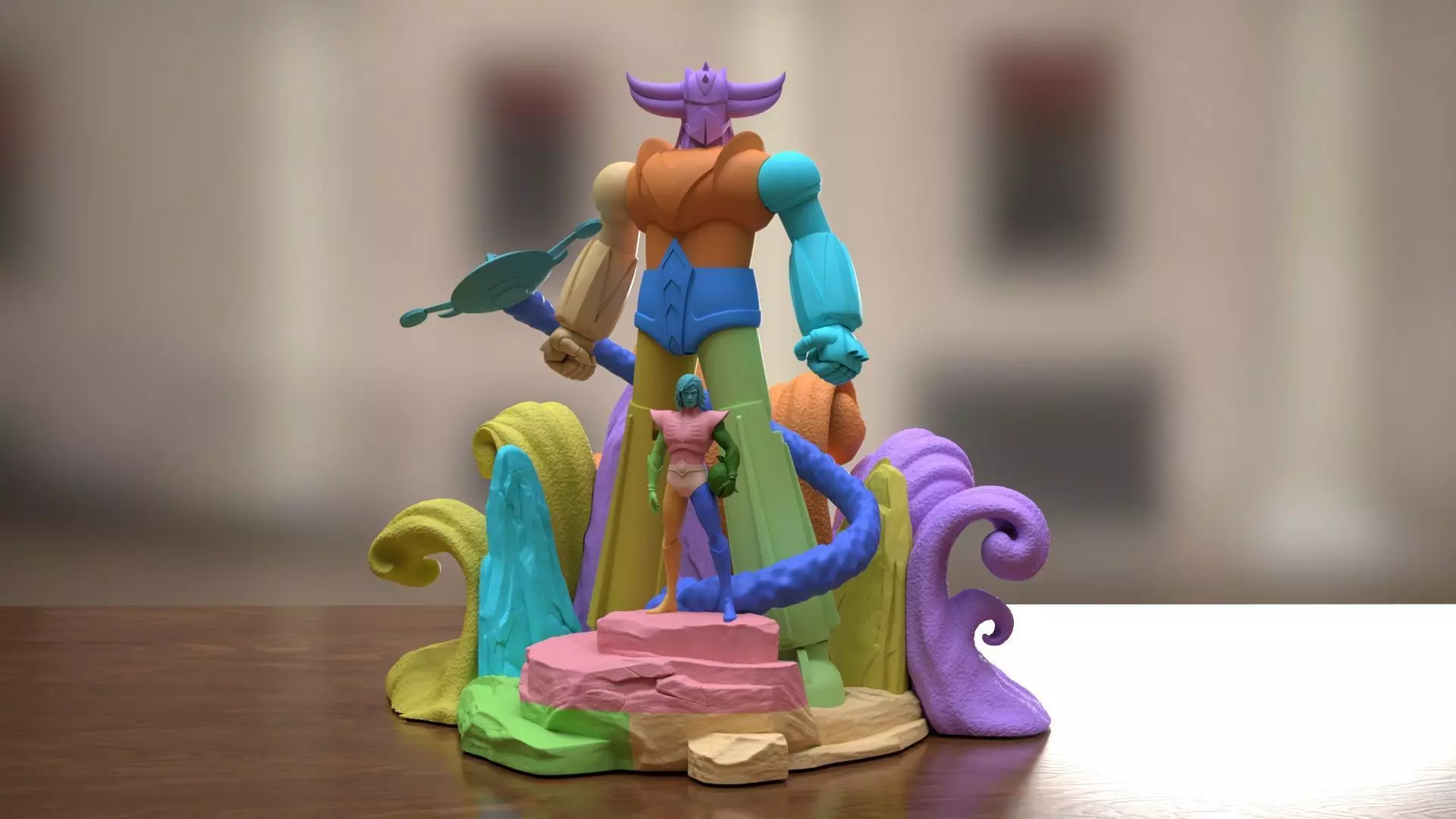 Goldrake diorama 3D print model_15