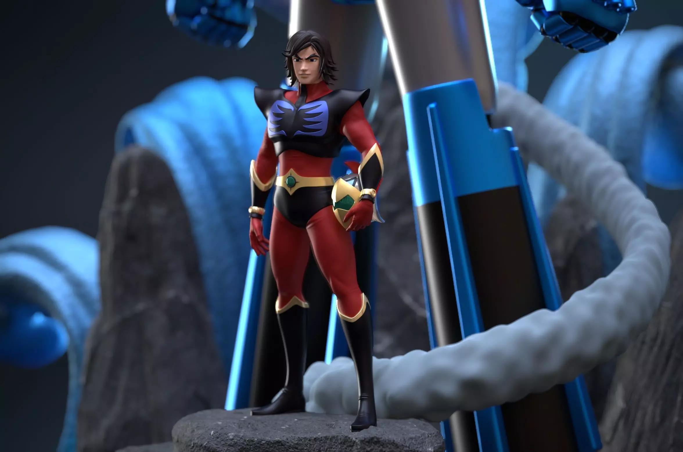 Goldrake diorama 3D print model_2