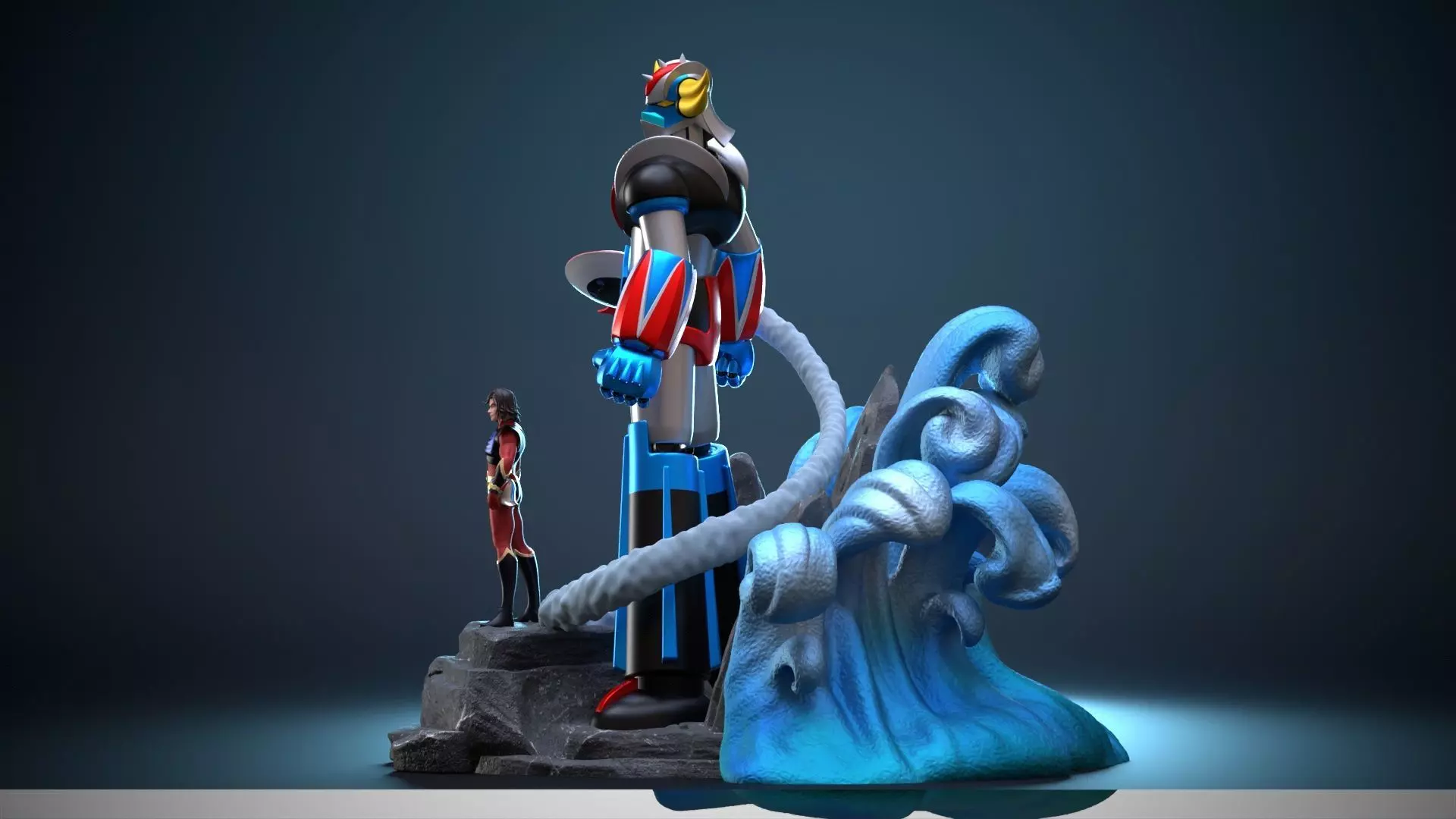 Goldrake diorama 3D print model_13