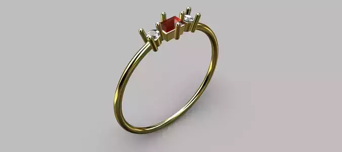 Baguette Ring 2x3mm 3D print model