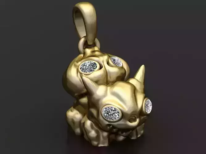 cute monster pendant  3D printable model  3D print model