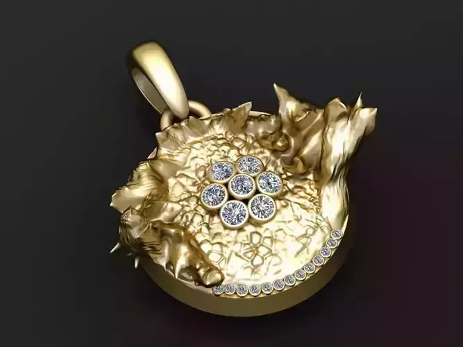 gold crater pendant  3D printable model 