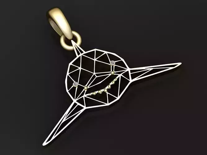 geometric bird pendant 3D printable model 