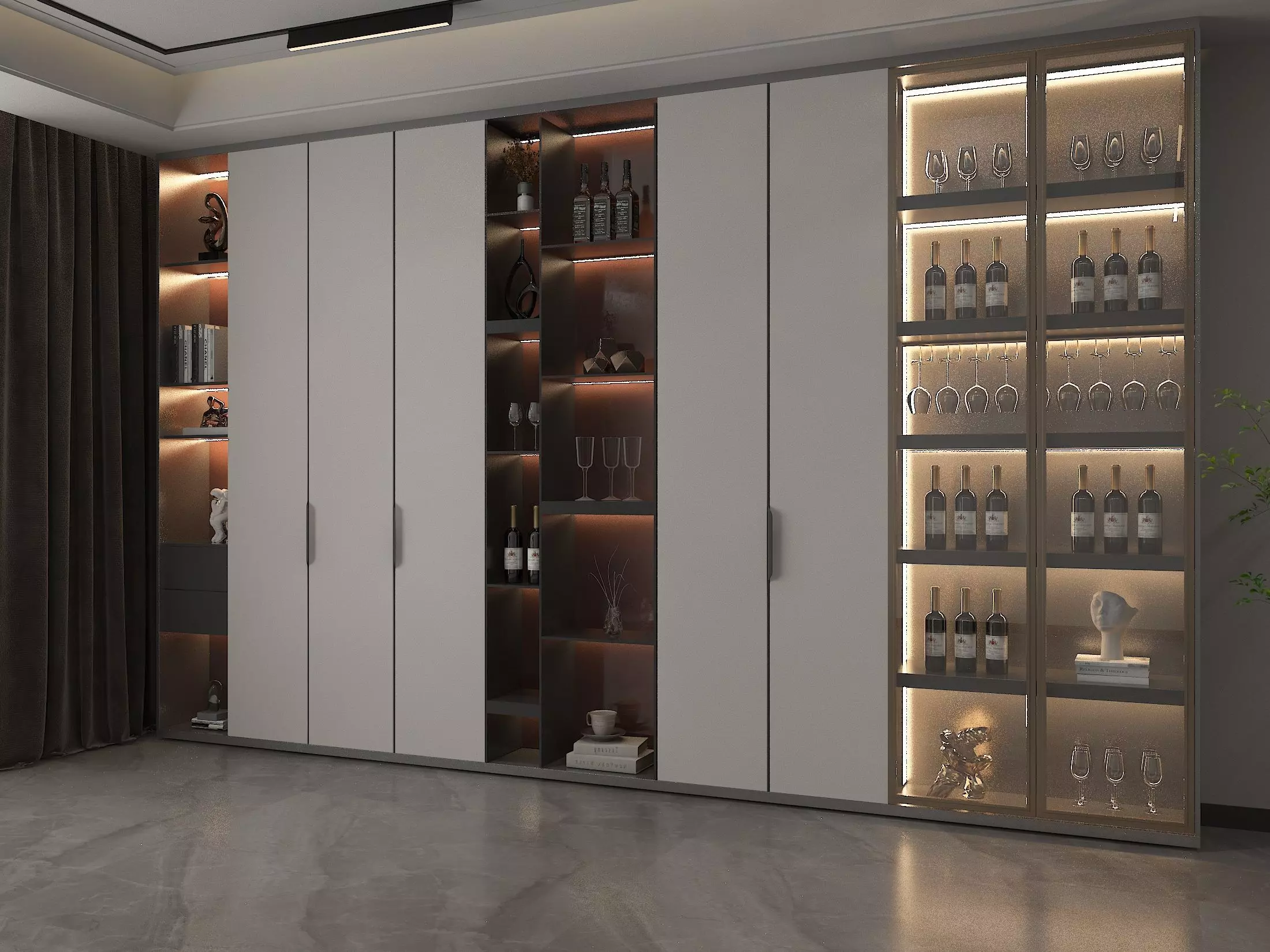 Wine cabinet Rack Cellar 3D model_1