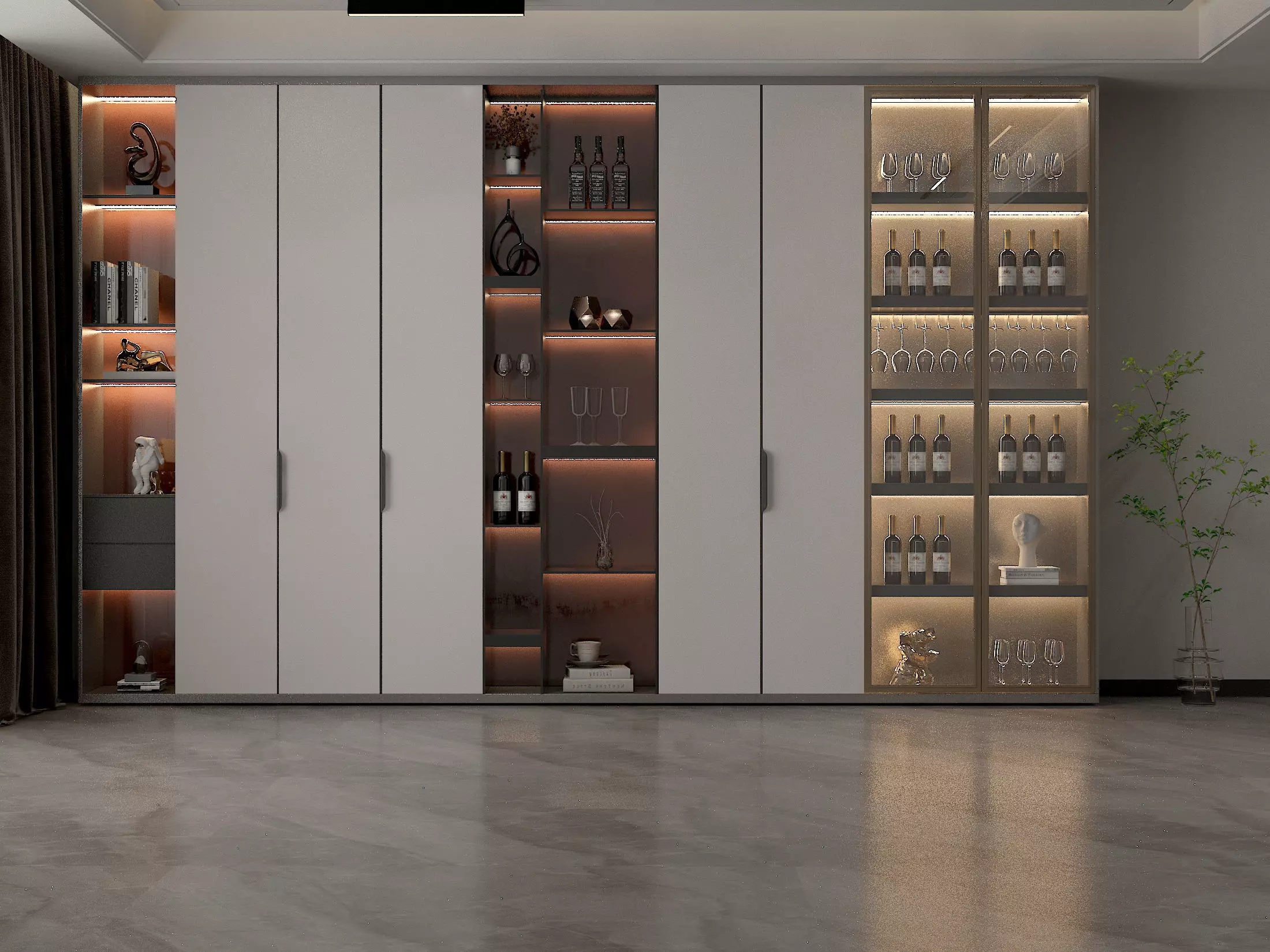 Wine cabinet Rack Cellar 3D model_0