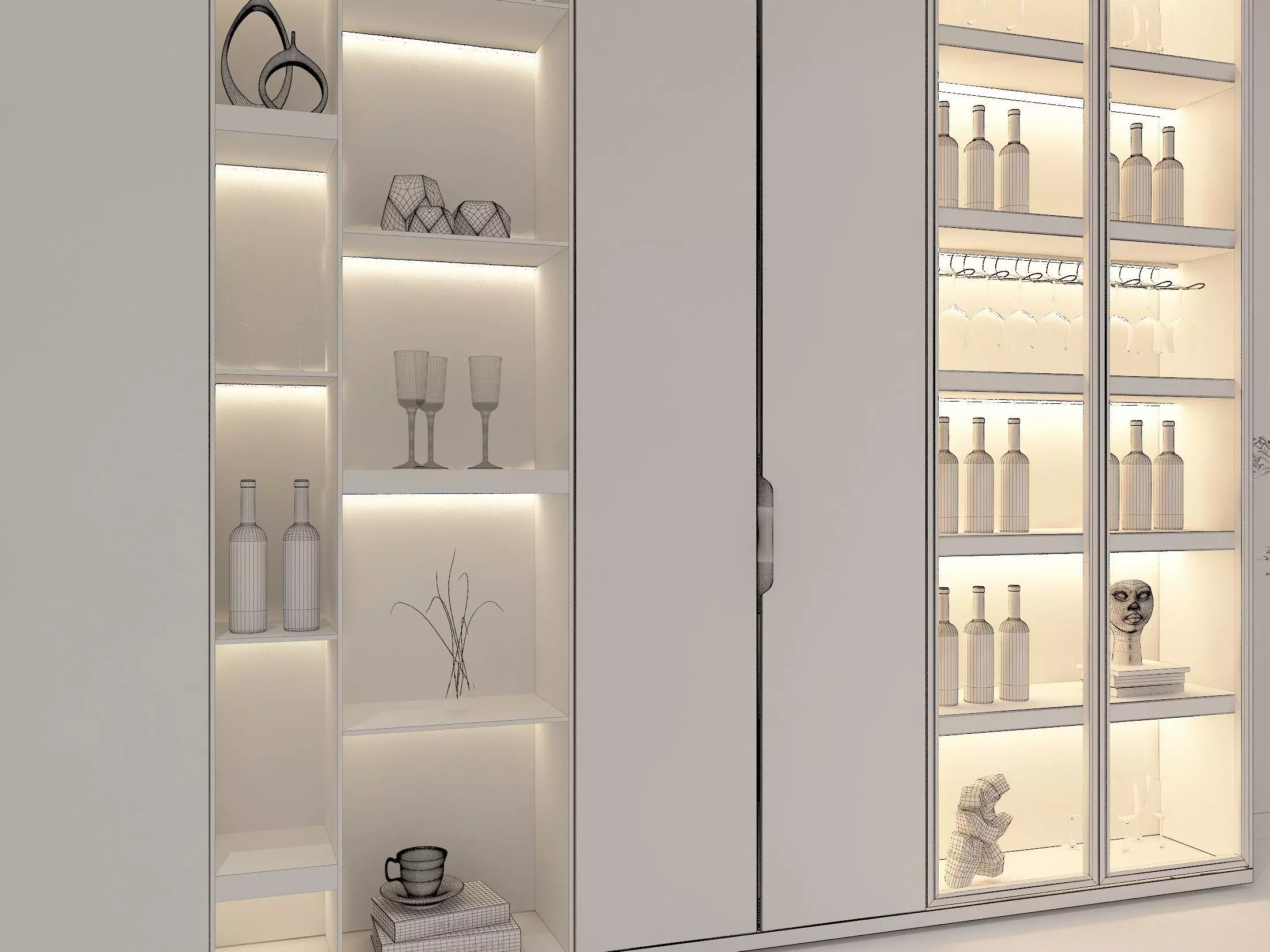 Wine cabinet Rack Cellar 3D model_9