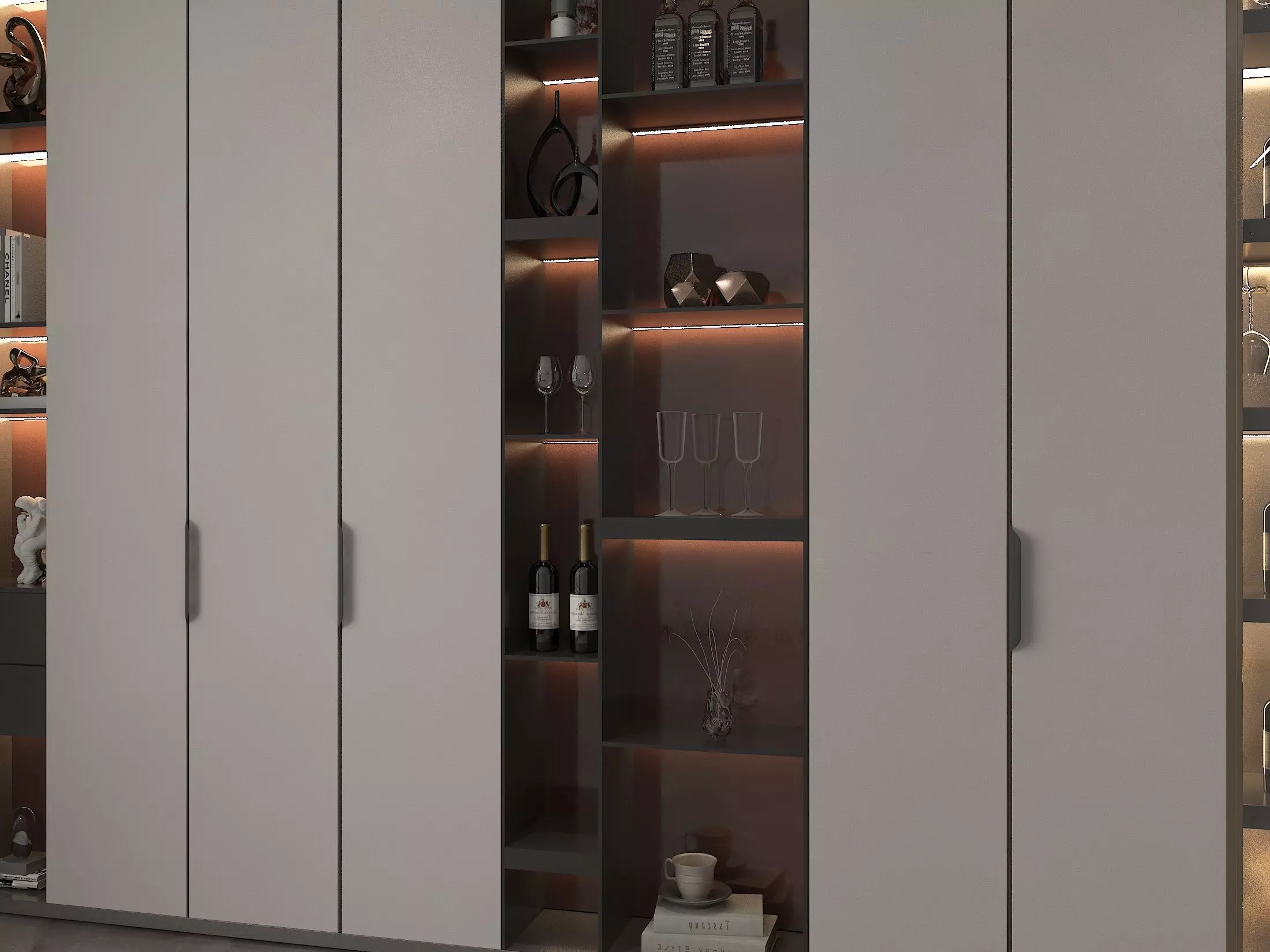 Wine cabinet Rack Cellar 3D model_3