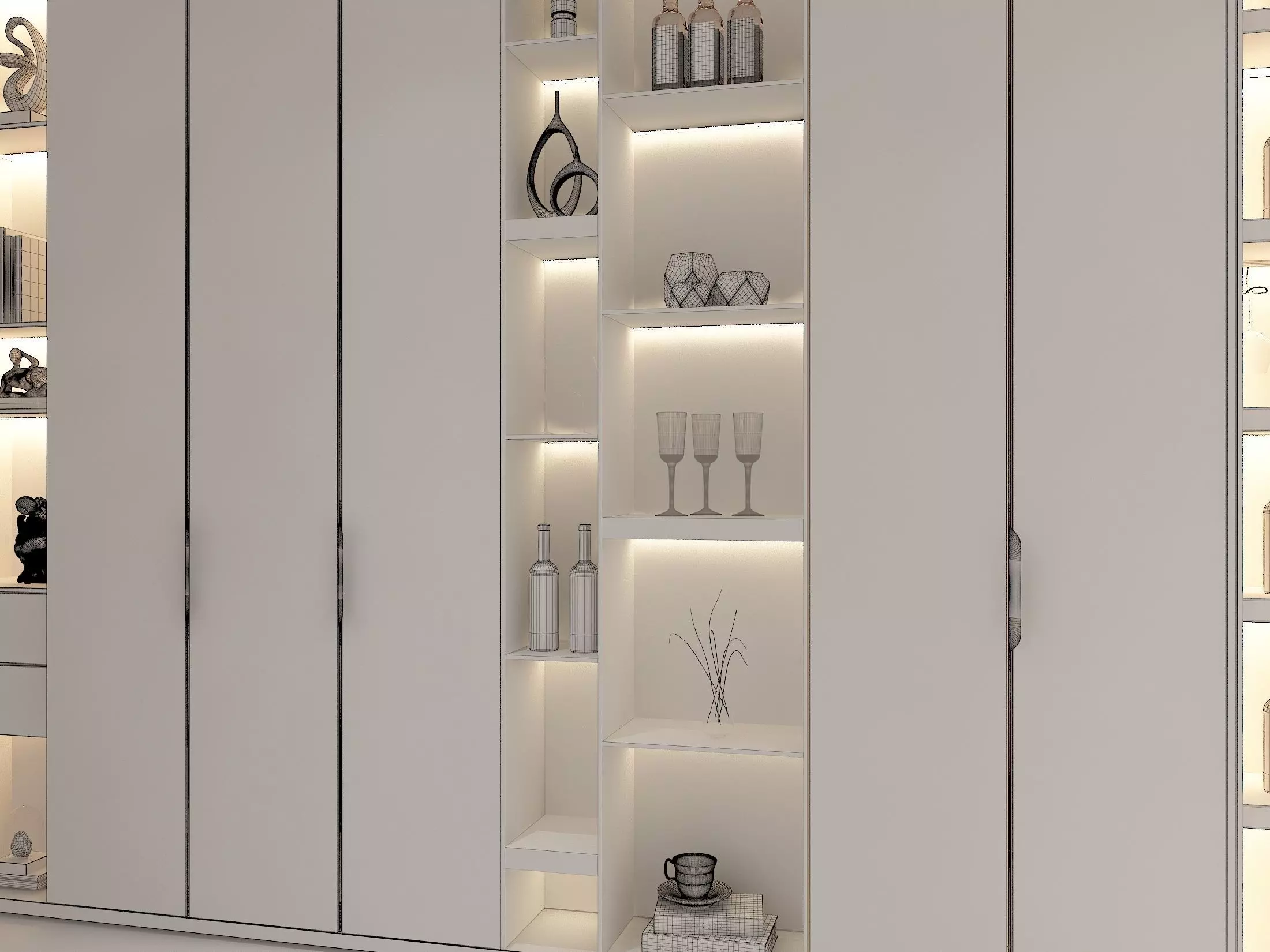 Wine cabinet Rack Cellar 3D model_6