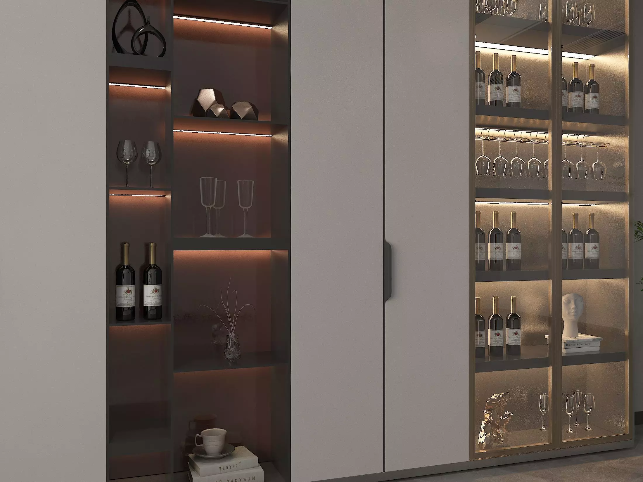 Wine cabinet Rack Cellar 3D model_4