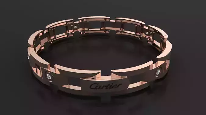 CARTIER BRACELET WITH THE STONES 3D PRINT MODEL