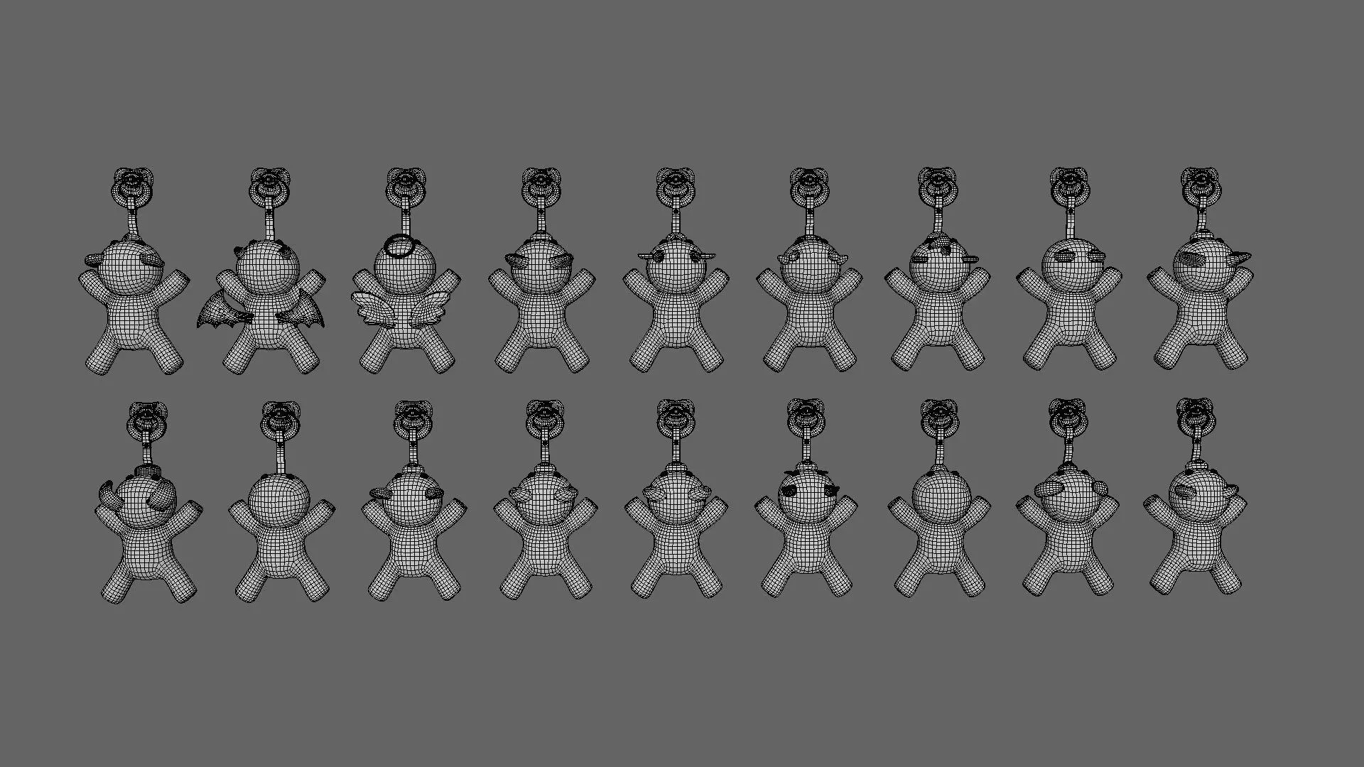 Binkies aka Pacifiers Pack 01 Low-poly 3D model_7