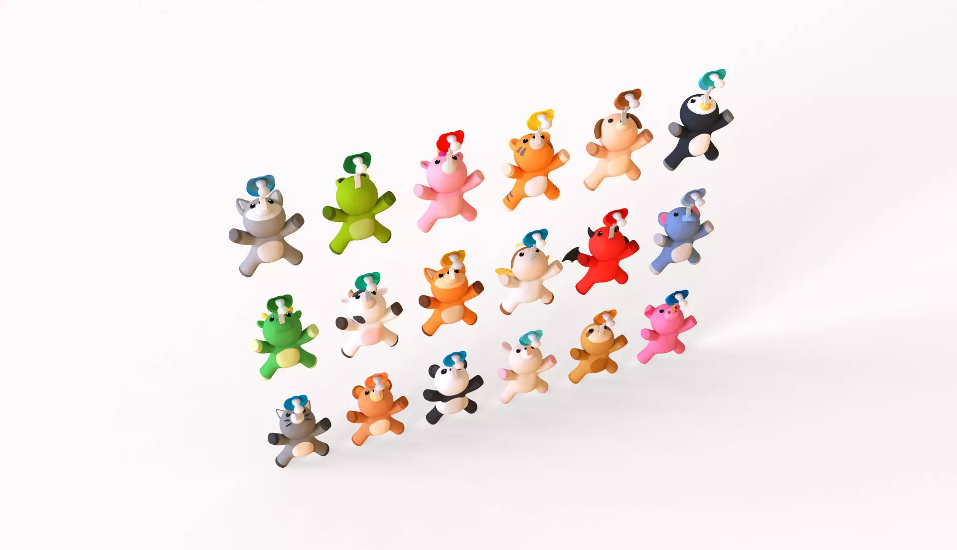 Binkies aka Pacifiers Pack 01 Low-poly 3D model_6