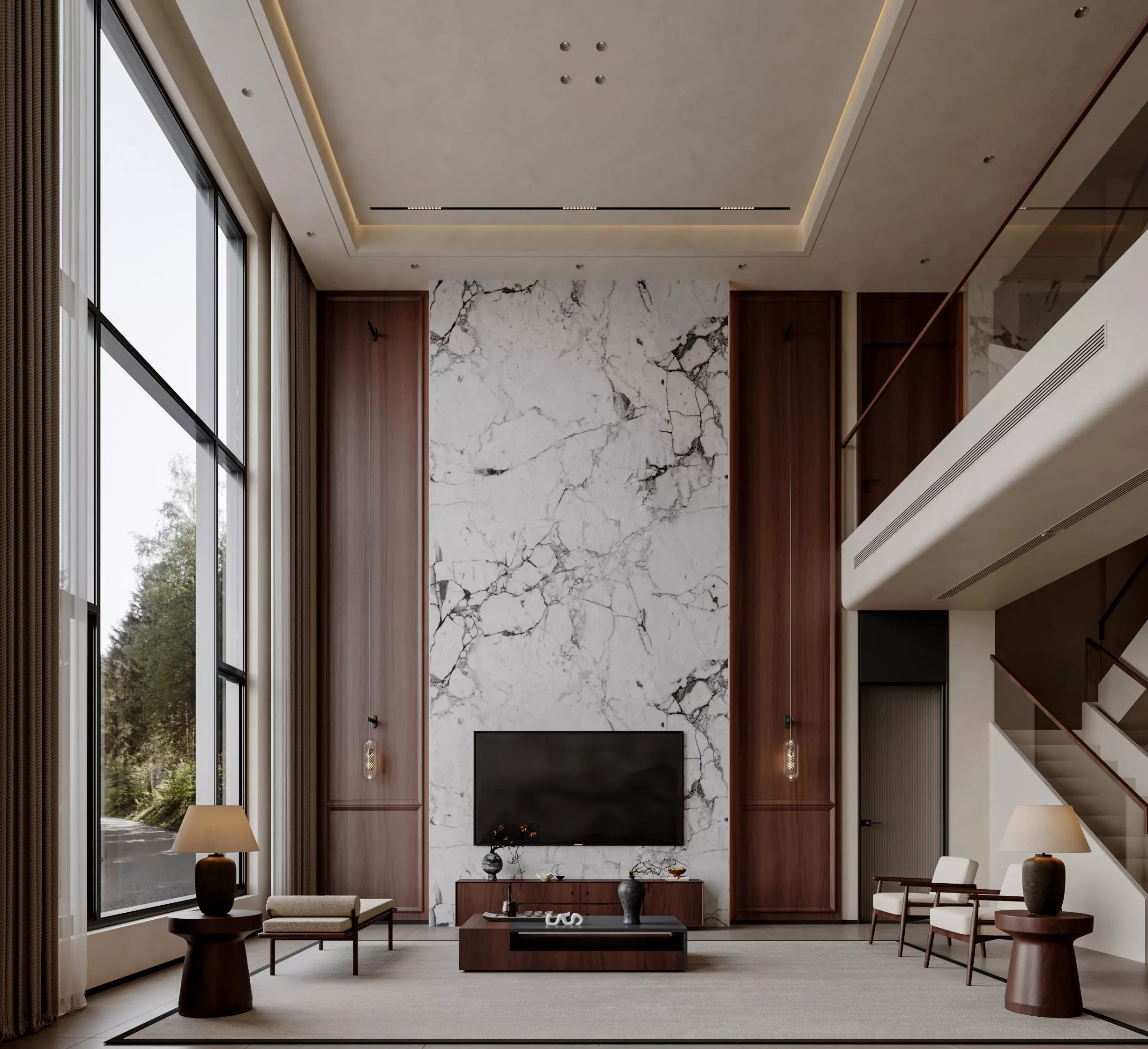 Villa interior scene 3D model_3