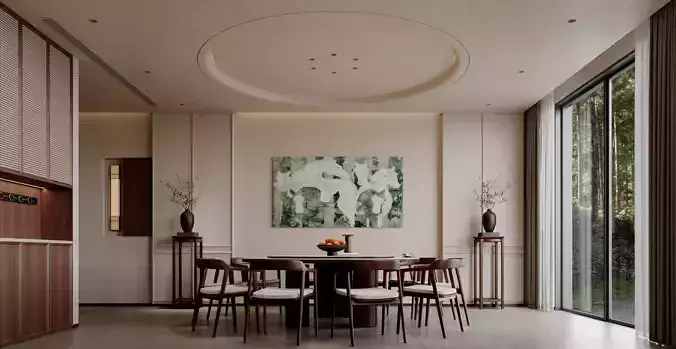 Villa interior scene