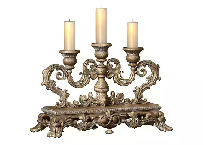 Bronze Tabletop Antique Metal Classic Candlestick Candle Holder