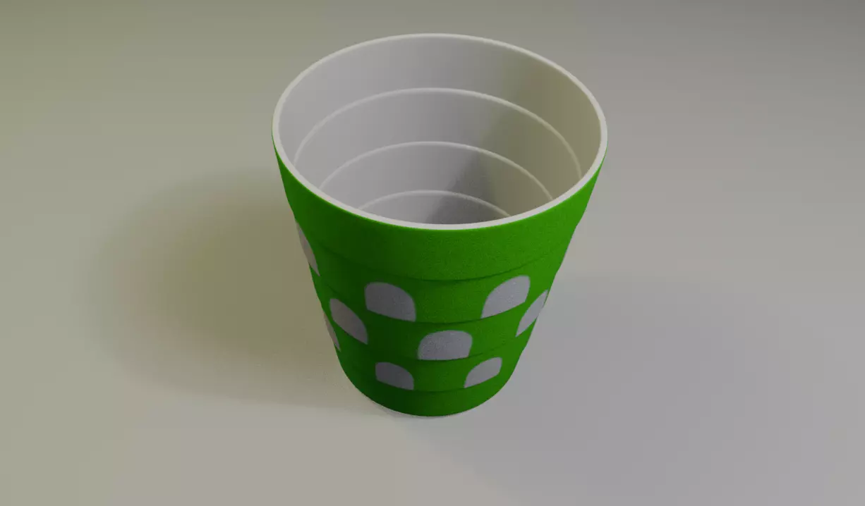 Green Plastic Cup Low-poly 3D model_3