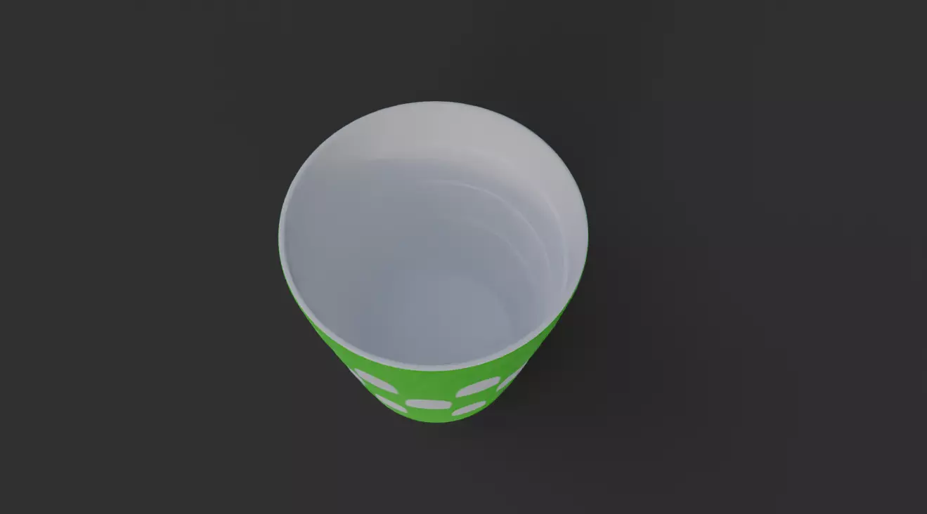 Green Plastic Cup Low-poly 3D model_2