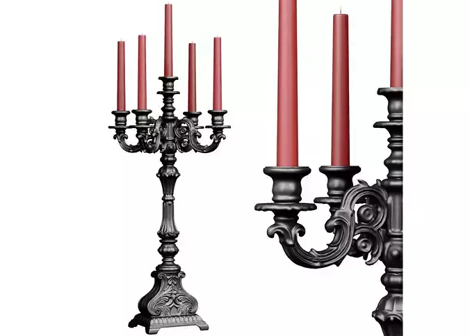 Modern Black Tabletop Candlestick Candle Holder Candelabra