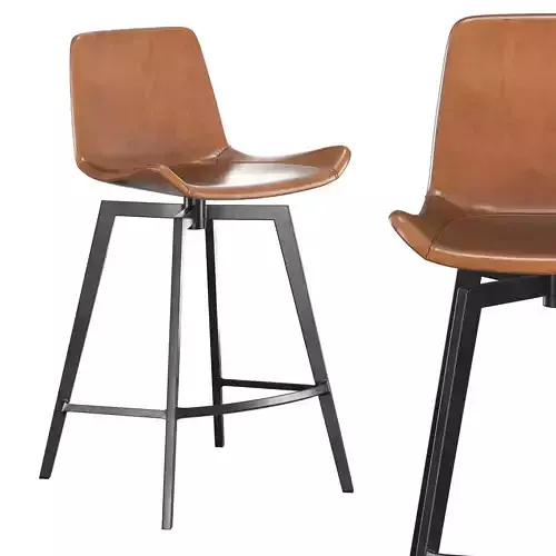 Gage Faux Leather Swivel Stool