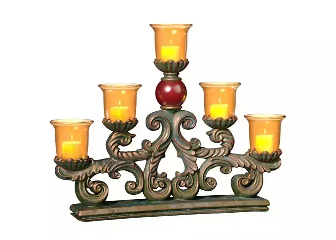 Bronze Tabletop Aged Antique Classic Candlestick Candle Holder