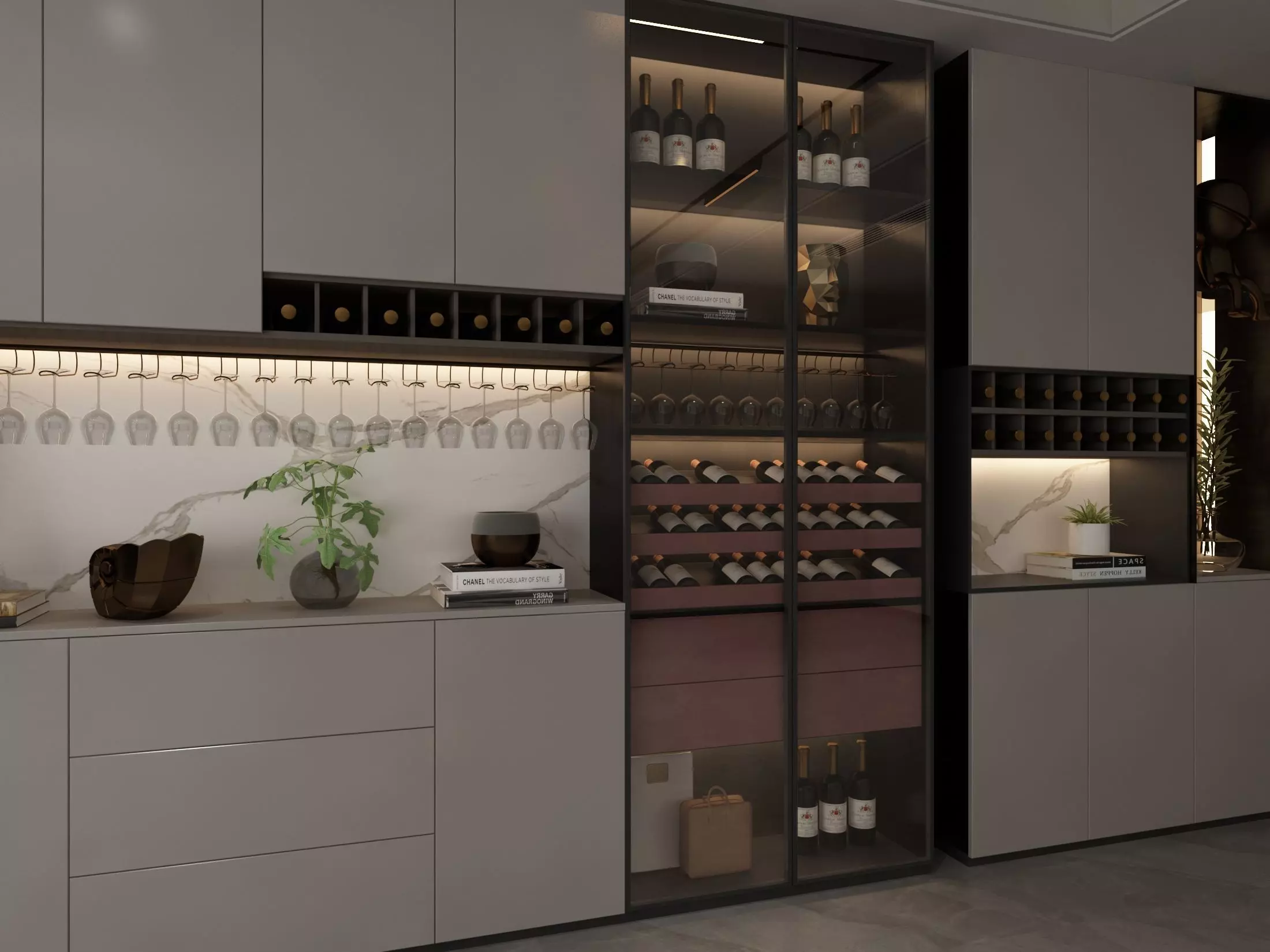 Wine cabinet Rack Cellar 3D model_3