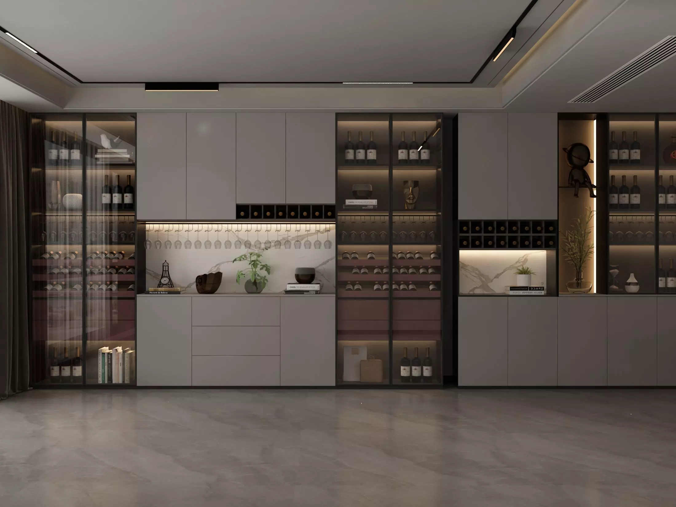 Wine cabinet Rack Cellar 3D model_0