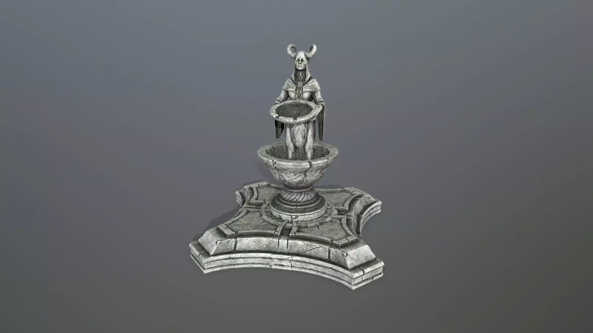 angel fountain  Low-poly 3D model_11
