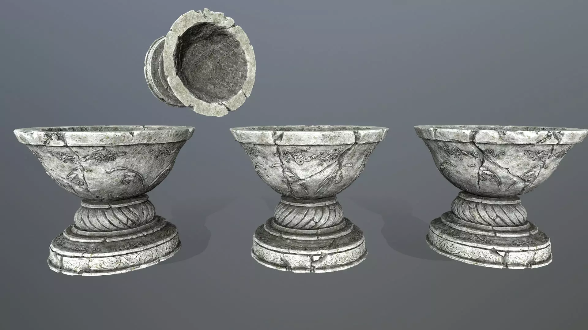 angel fountain  Low-poly 3D model_2