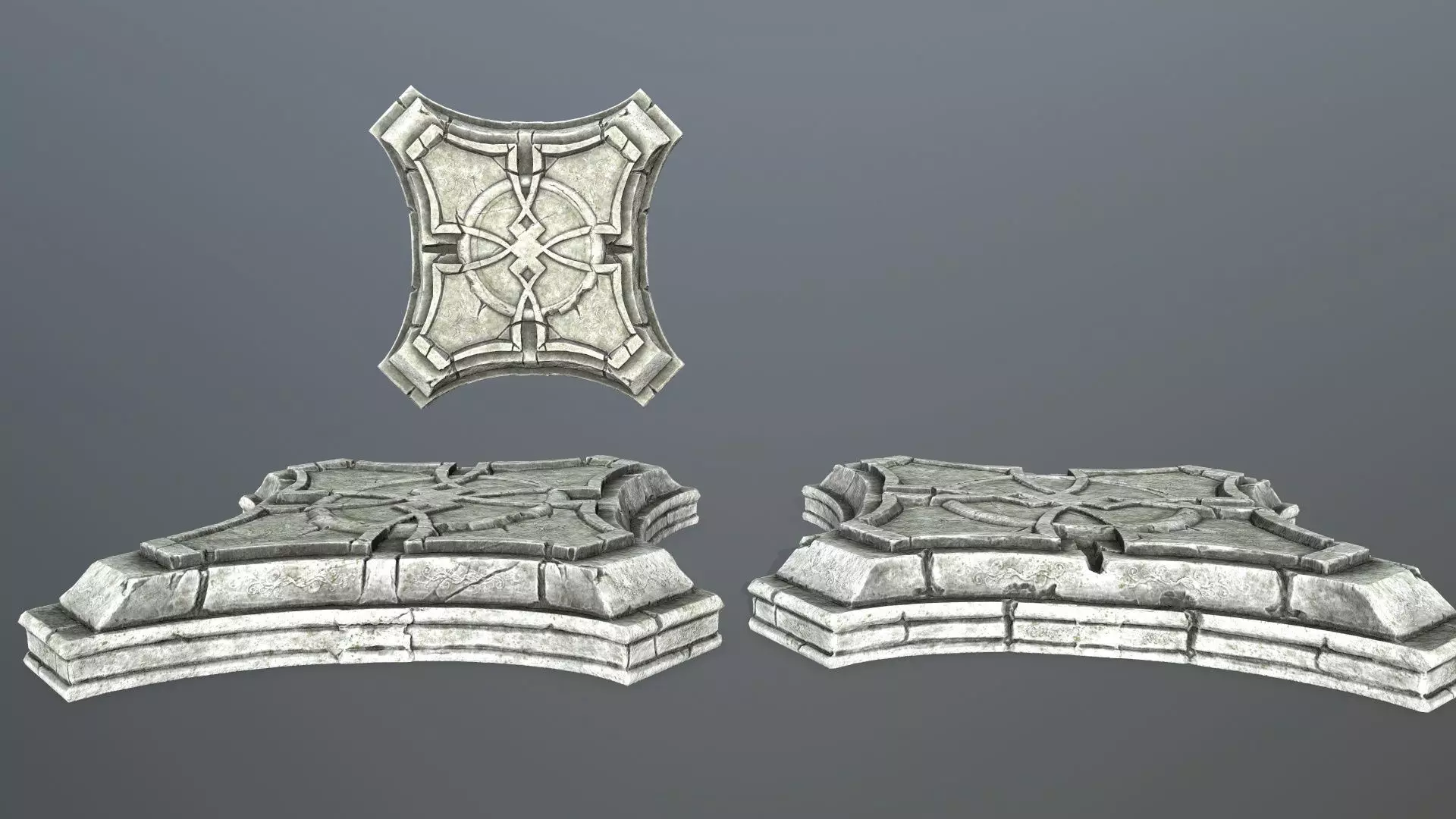 angel fountain  Low-poly 3D model_3