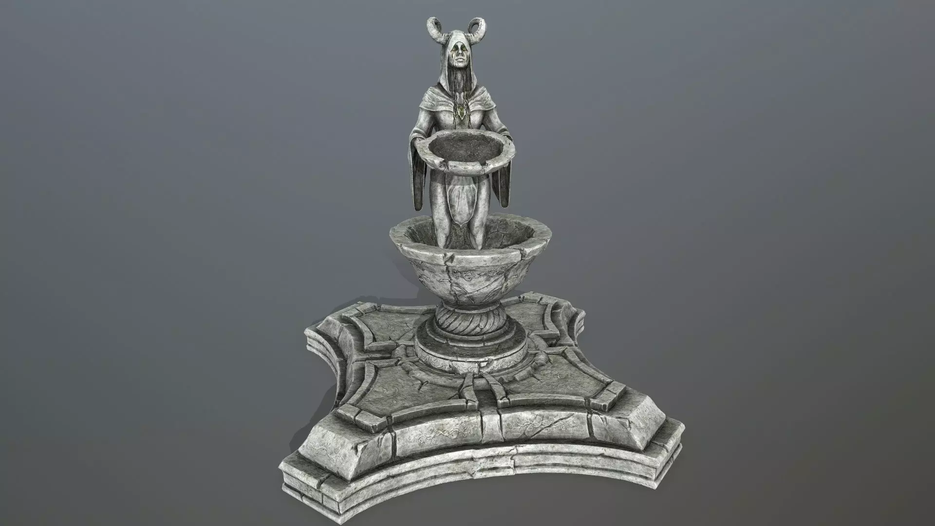 angel fountain  Low-poly 3D model_0