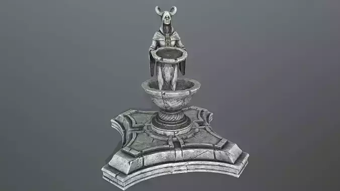 angel fountain  Low-poly 3D model