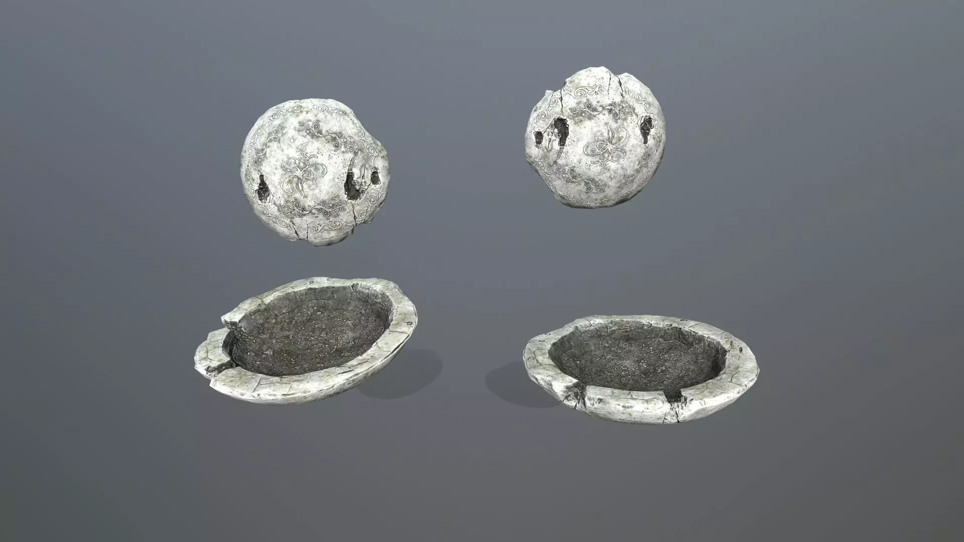 angel fountain  Low-poly 3D model_4