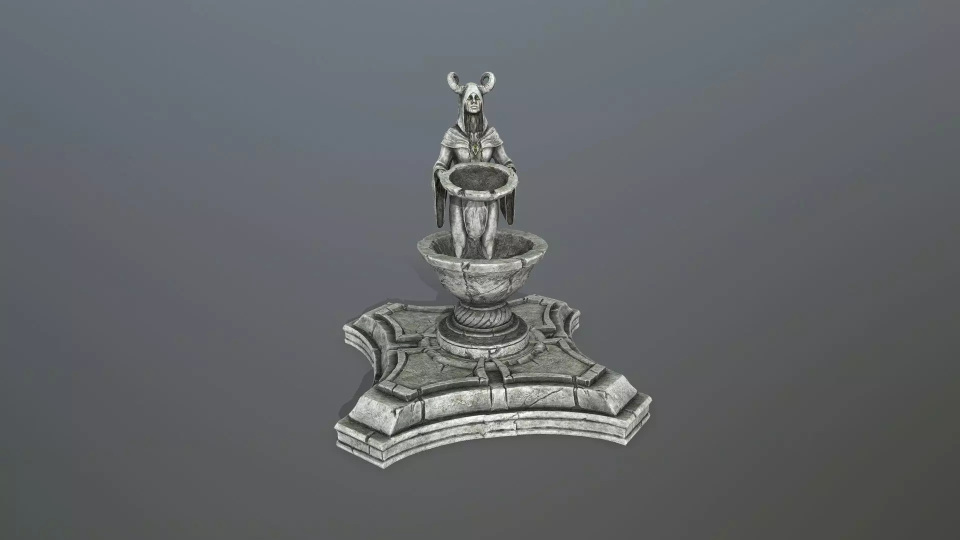 angel fountain  Low-poly 3D model_5