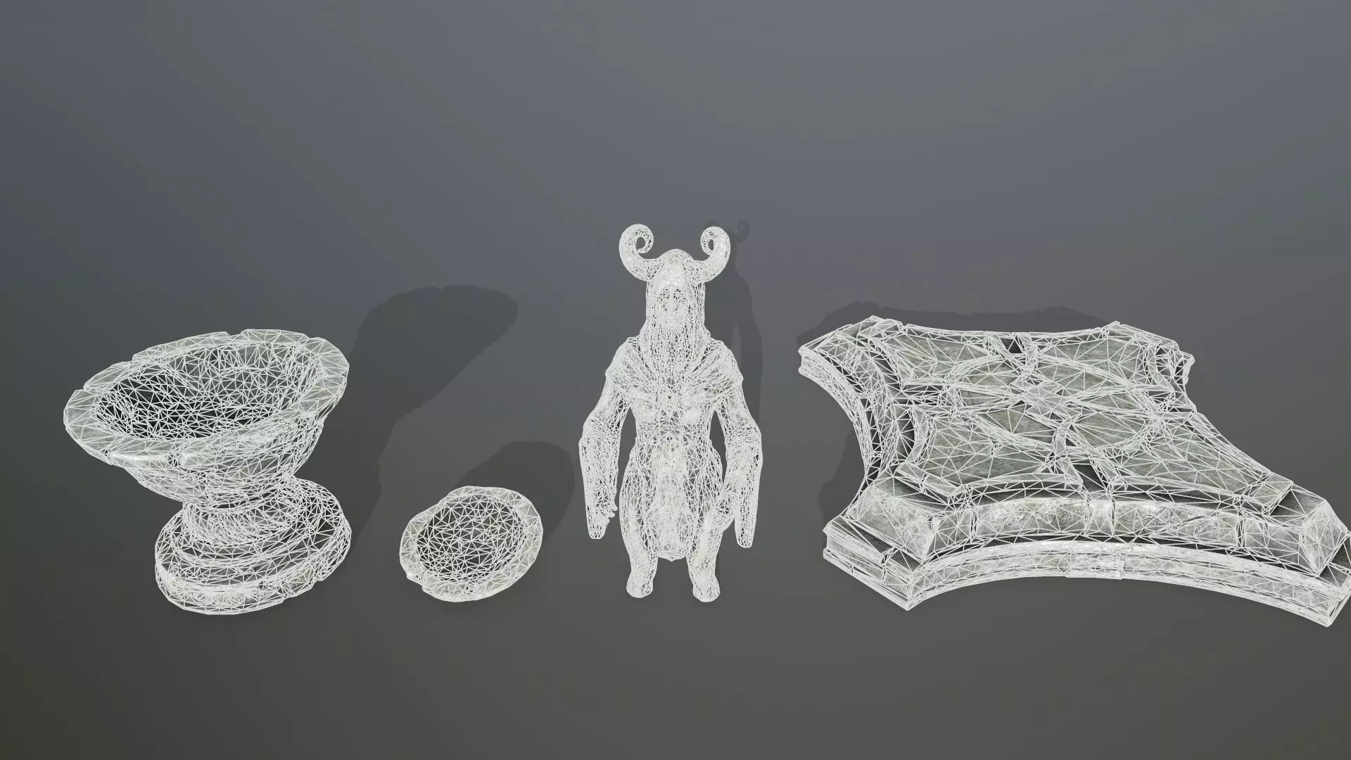 angel fountain  Low-poly 3D model_13