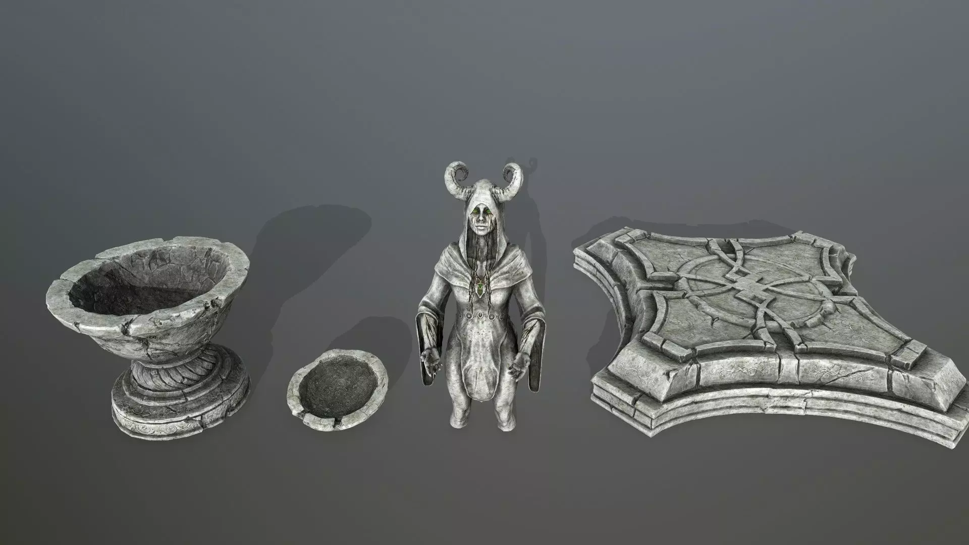 angel fountain  Low-poly 3D model_12